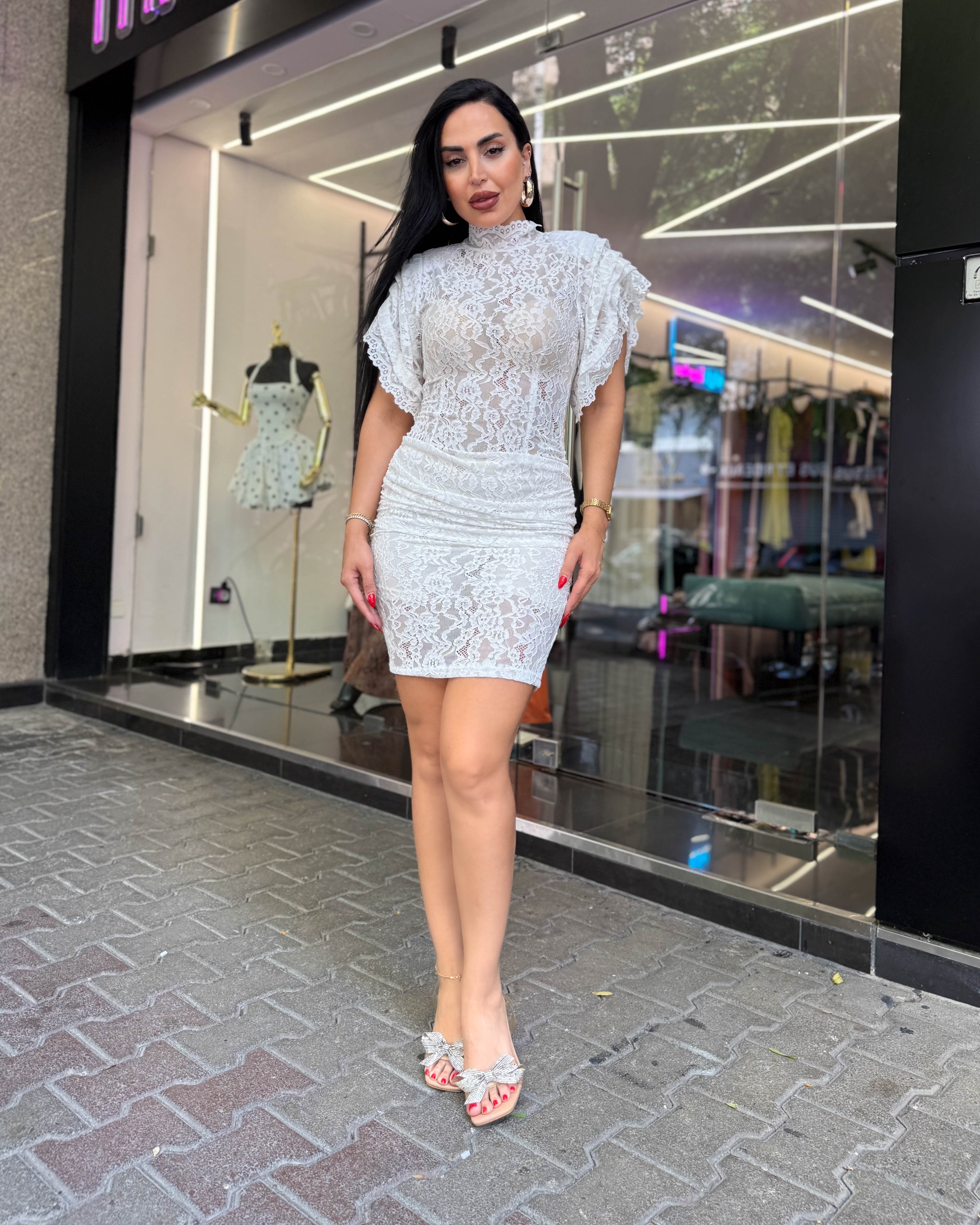 A Lace Mini Dress