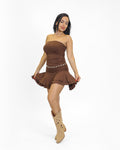 Short Strapless Dress Wavy