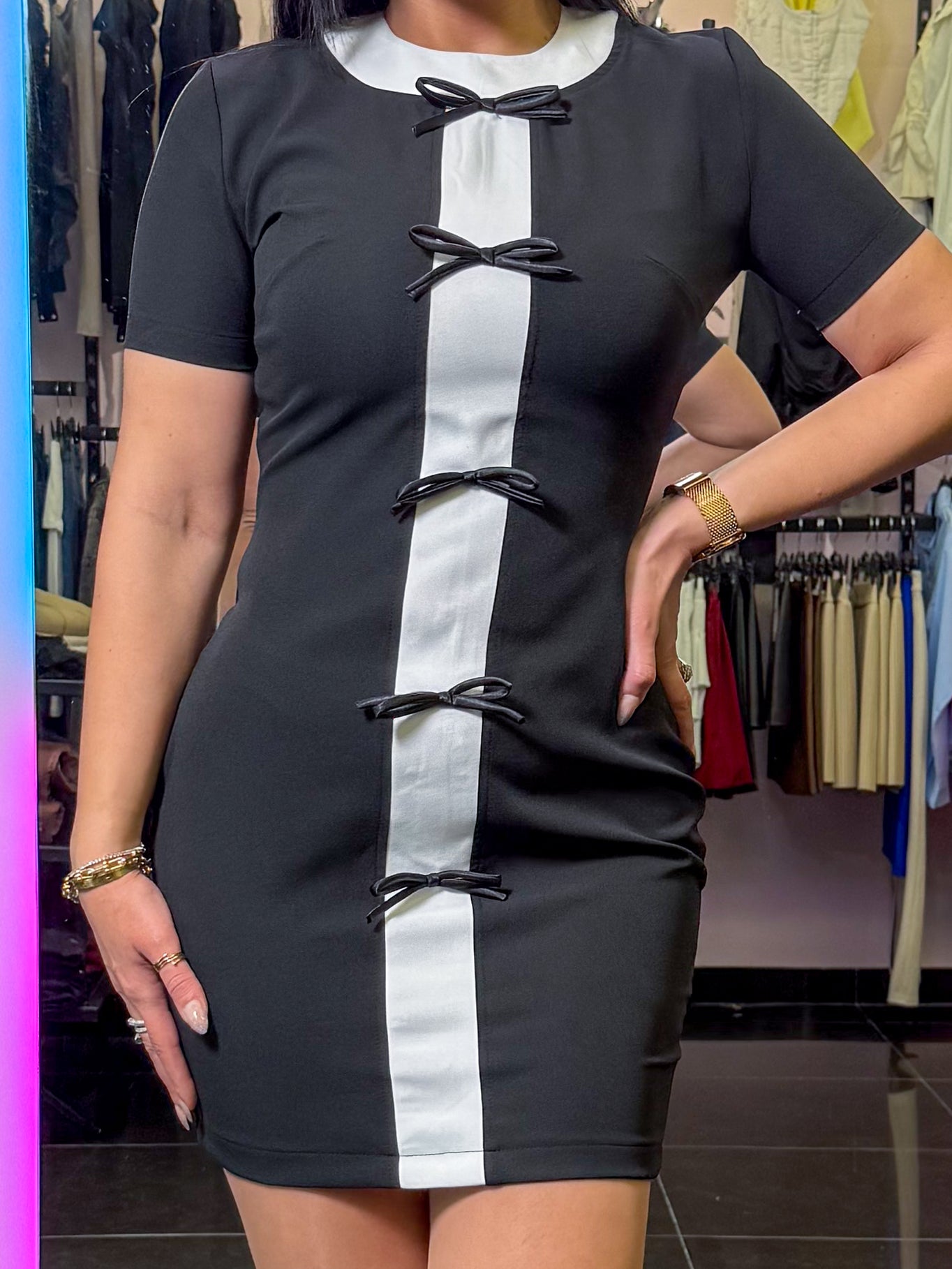 Ribbon Short Dress